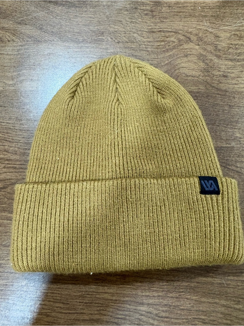 VRST Beanie Adult One Size Palomino Gold Ribbed Cuffed Knit Hat Roll Top Cap New